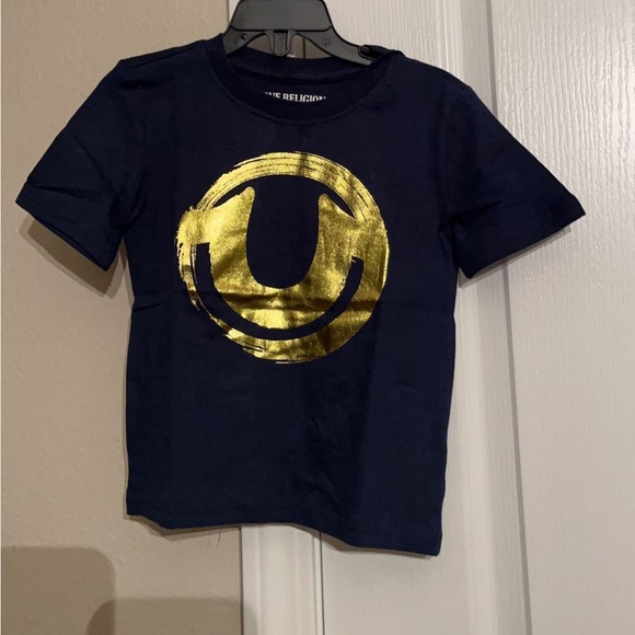 True religion blue & gold T-Shirt boys Toddler - Picture 1 of 2